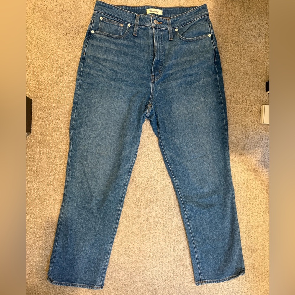 Madewell Curvy Perfect Vintage Straight Jeans Size 31 High Rise Medium Blue
